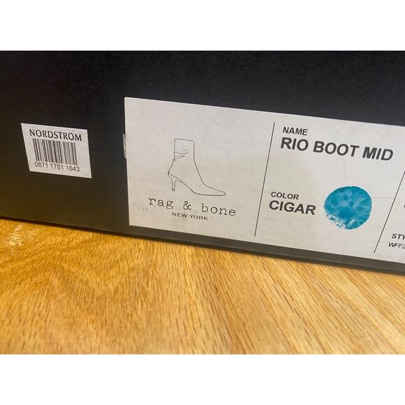 Rag & Bone New York Ankle Boots $595 8.5 Beige Leather Square Toe Bootie S23 - Picture 5 of 9